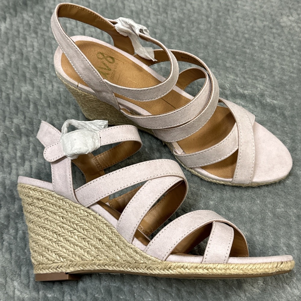 Dolce Vita Espadrille Wedge Ankle Strap Women's Size 8.5 Light Pink Spring Flirt